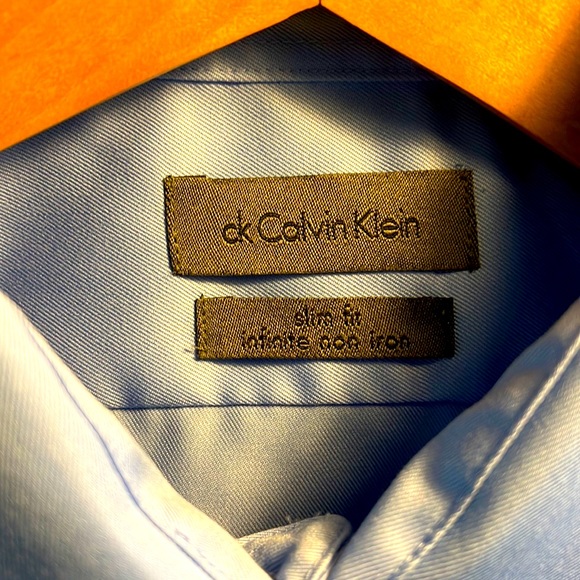 Blue Calvin Klein Slim Fit Infinite Non Iron 15 Dress Shirt - Picture 2 of 3
